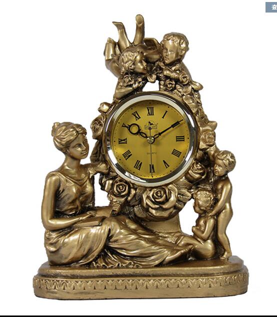 RETRO-EUROPEAN BELL LIVING ROOM CREATIVE SILENT CLOCK BEDSIDE CABINET ELECTRONIC CLOCK AND TV CABINET CRAFTS HOME STATUES